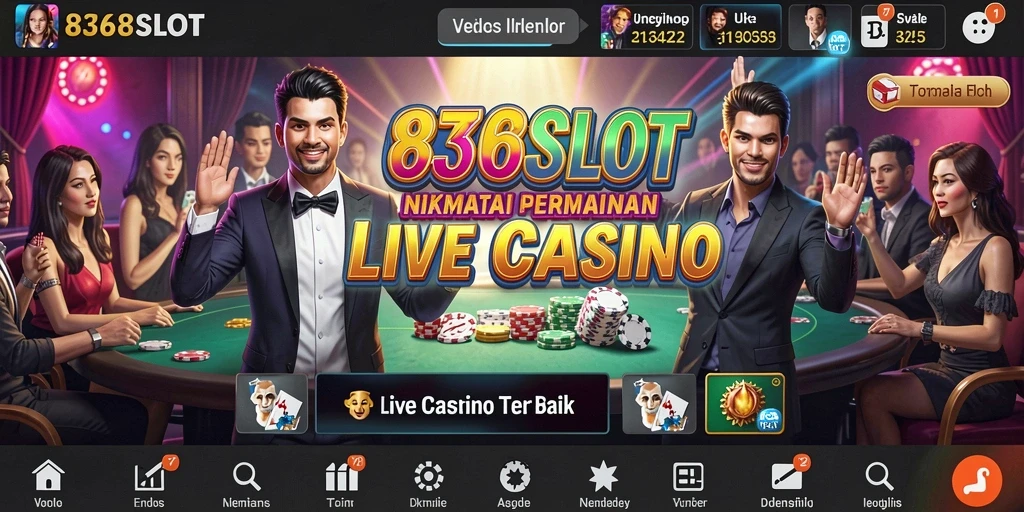 Tampilan utama permainan Live Casino 8368SLOT dengan dealer langsung.