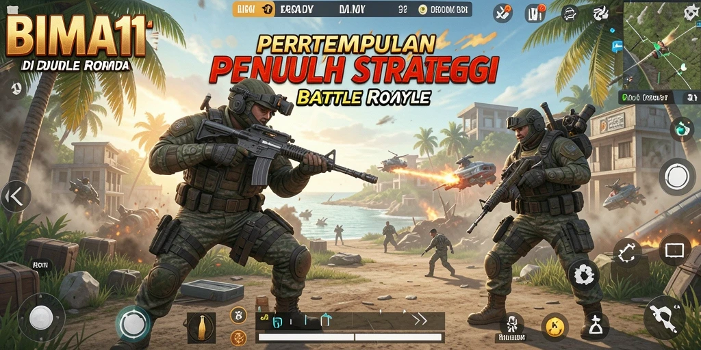 Tampilan screenshot BIMA11 menampilkan aksi mendebarkan dalam game Battle Royale.