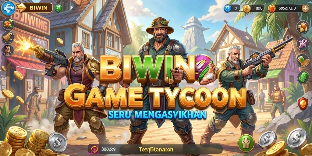Screenshot gameplay BIWIN menampilkan aksi manajemen bisnis yang seru.