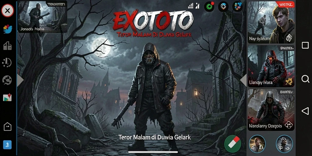 Tampilan gameplay menakutkan di dunia gelap EXOTOTO.