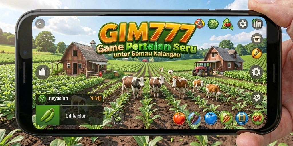 Tampilan gameplay GIM777 yang menarik dengan aktivitas bertani.