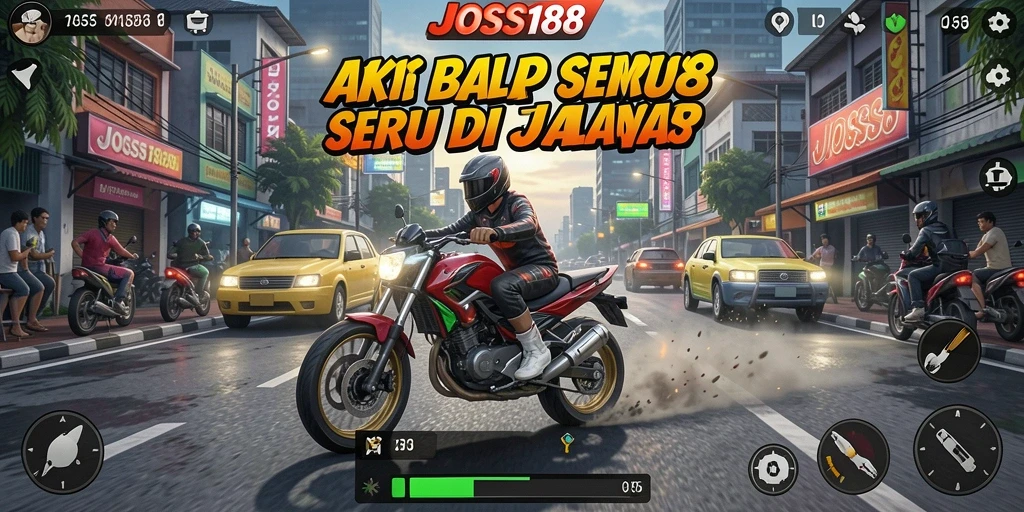 Gameplay balap seru JOSS188 dengan mobil cepat dan grafis menawan.