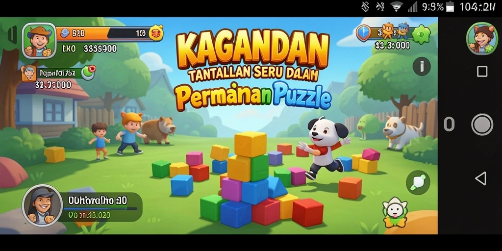 Screenshot gameplay KAGANDAN menampilkan tantangan puzzle yang menarik.