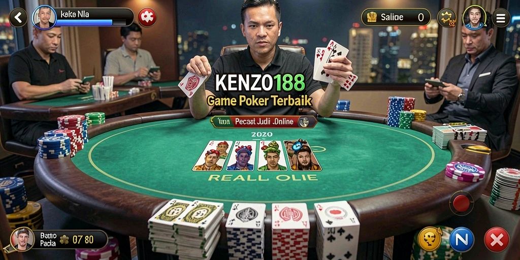 Tampilan gameplay <strong>KENZO188</strong> dengan grafik nyata dan interaksi pemain.