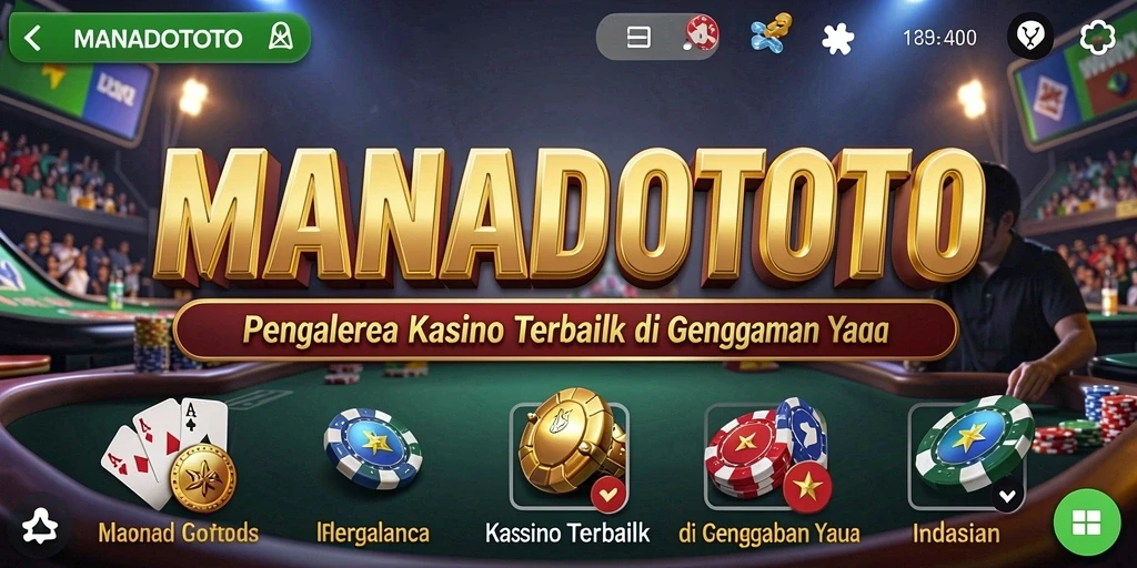Tampilan layar utama MANADOTOTO yang menarik dan penuh warna.