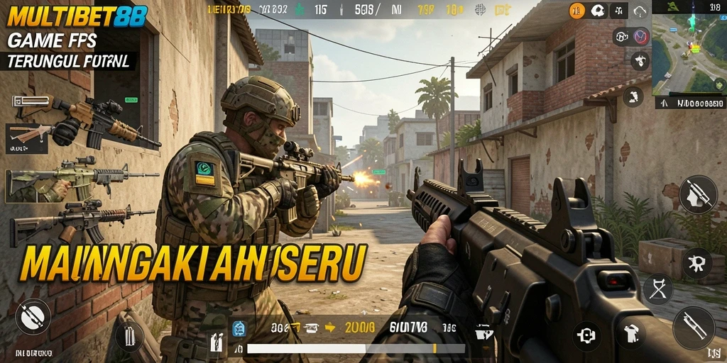 Screenshot gameplay MULTIBET88 menampilkan aksi seru dalam pertempuran FPS.