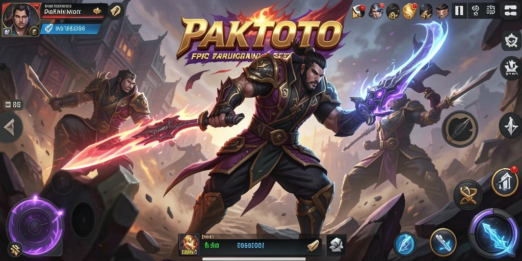 Screenshot PAKTOTO menampilkan duel seru antara karakter petarung.