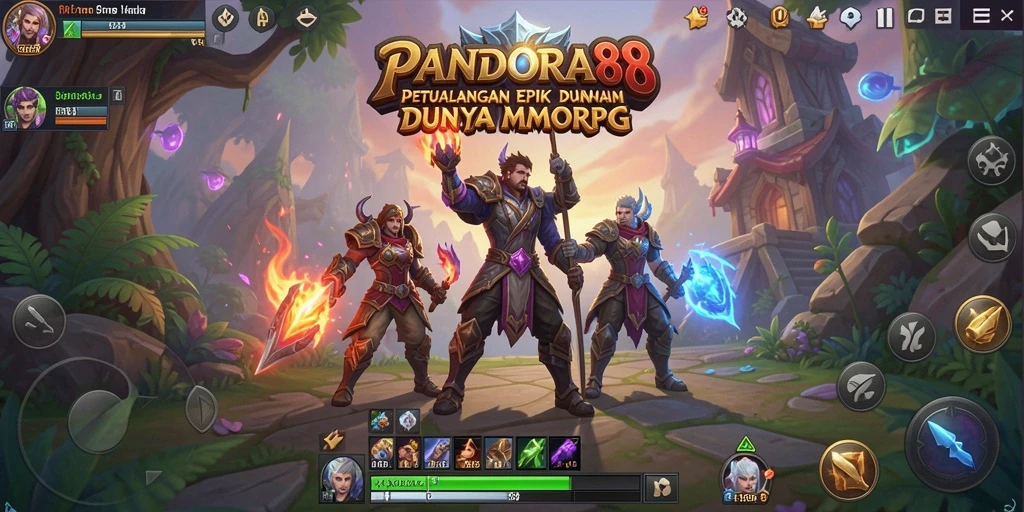 Tangkapan layar utama PANDORA88 menampilkan aksi pertempuran epik dalam MMORPG.