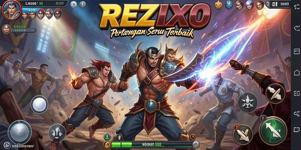 Screenshot dari gameplay seru di REZIXO dengan aksi pertarungan yang intens.