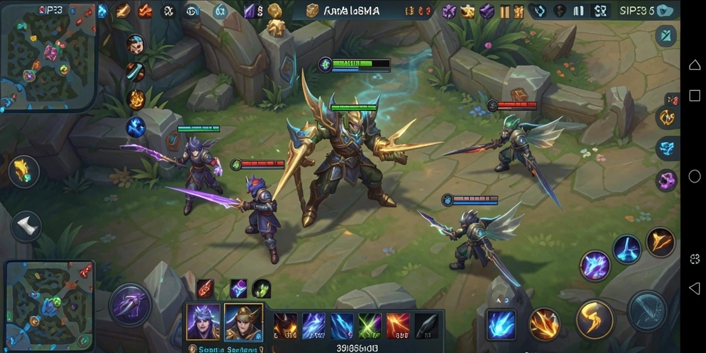 Screenshot menunjukkan aksi seru dalam permainan MOBA.