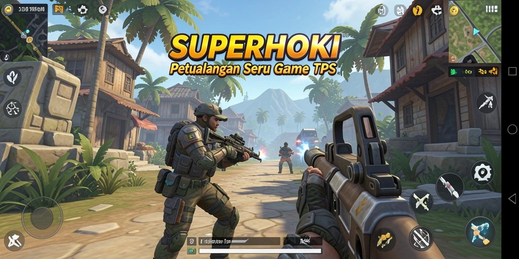 Tampilan gameplay mendebarkan dari SUPERHOKI dengan aksi TPS.