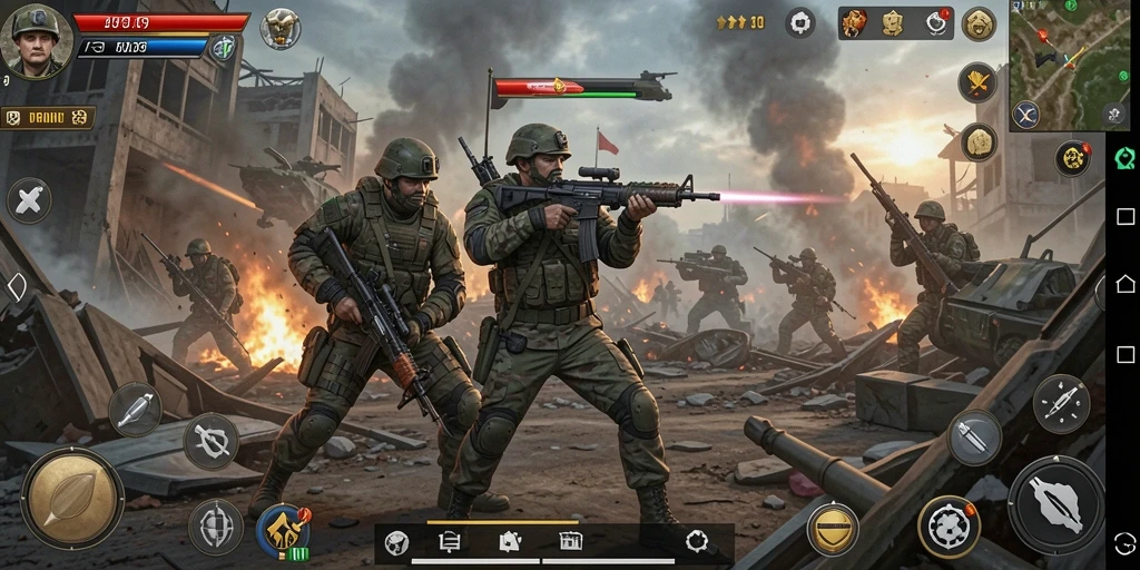 Tampilan seru dari gameplay V07 yang menampilkan aksi pertempuran.