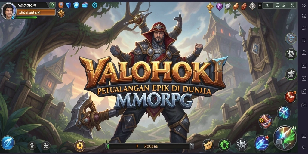 Screenshot gameplay <strong>VALOHOKI</strong> menunjukkan pertarungan epik dengan grafis menawan.