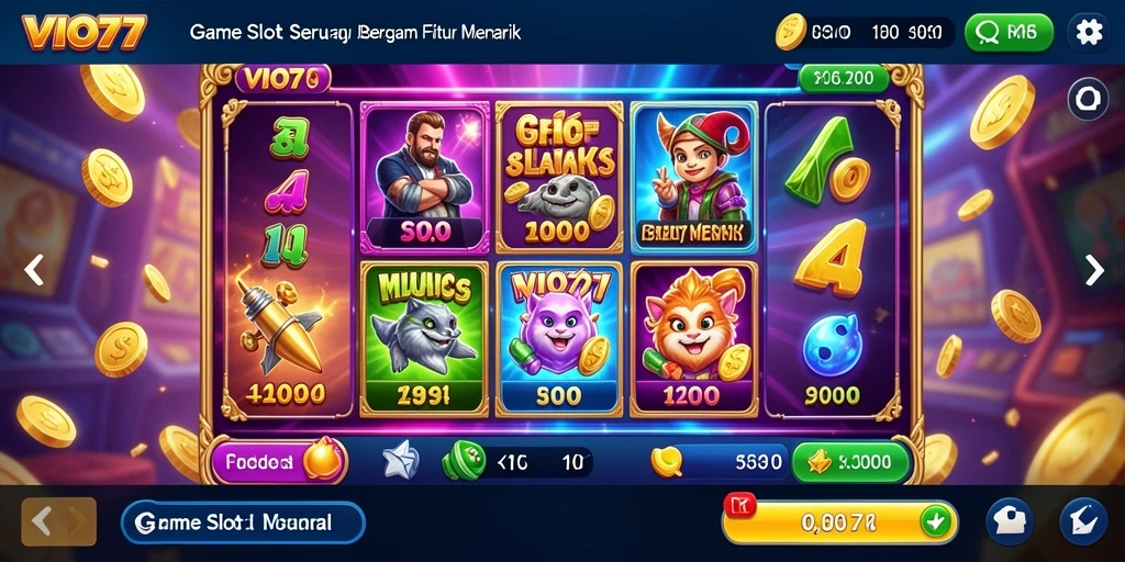 Tampilan gameplay Slot VIO77 yang menakjubkan dan penuh warna.