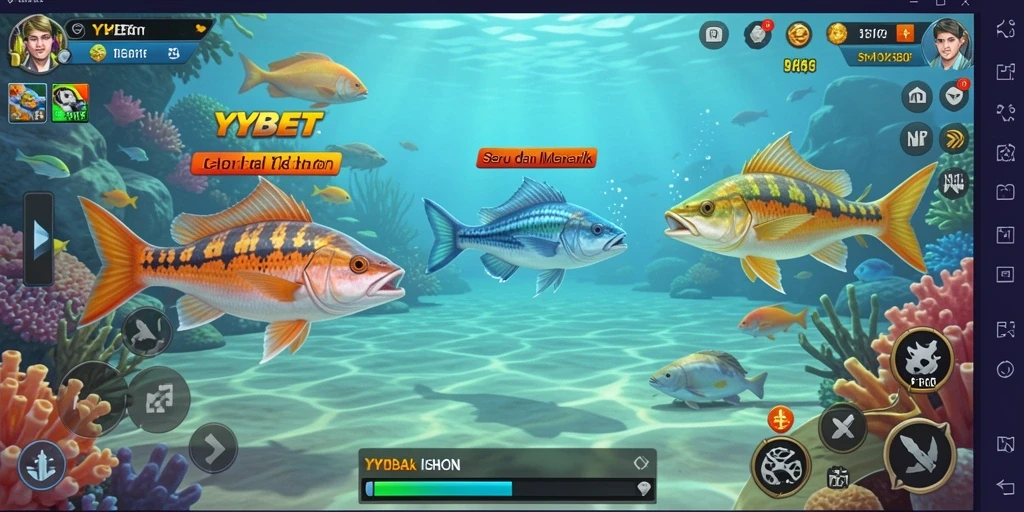 Tampilan gameplay seru di YYBET saat menembak ikan.